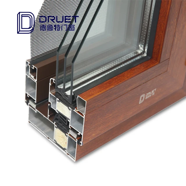 Aluminium Profile Window with Mosquito Net, Customized Design Window