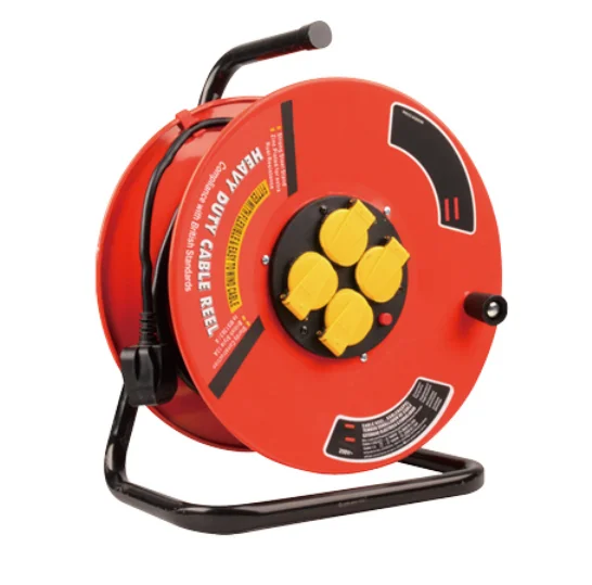 plastic extension power cord roll standstand grounding reel winding retractable electric cable drum de audio