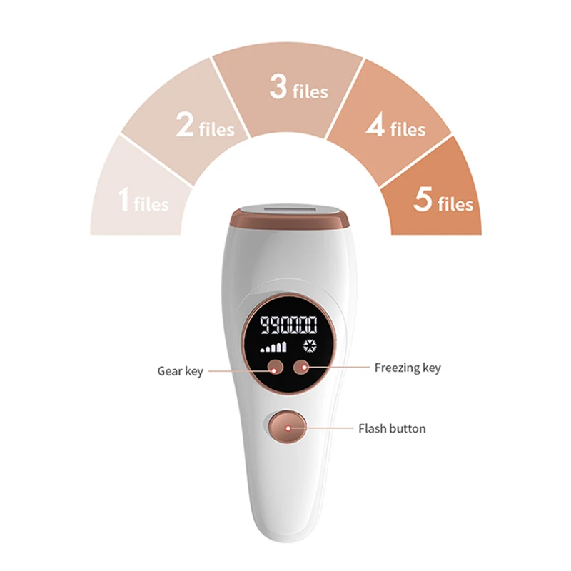 Home Use Palm Sized Laser Portable Painless Permanent Lcd Screen 999999 Flashes Ice Cool Ipl Hair Removal Device