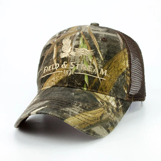 Custom summer embroidery logo hiking camo Sports cap 6 panel patch camp dad hats mesh Baseball Hat outdoor camouflage Cap