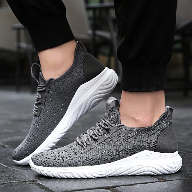 1828  Flying Woven White Sneakers Shoes For Boys Men Casual Running Casual Fitness Trainers Sport Shoes