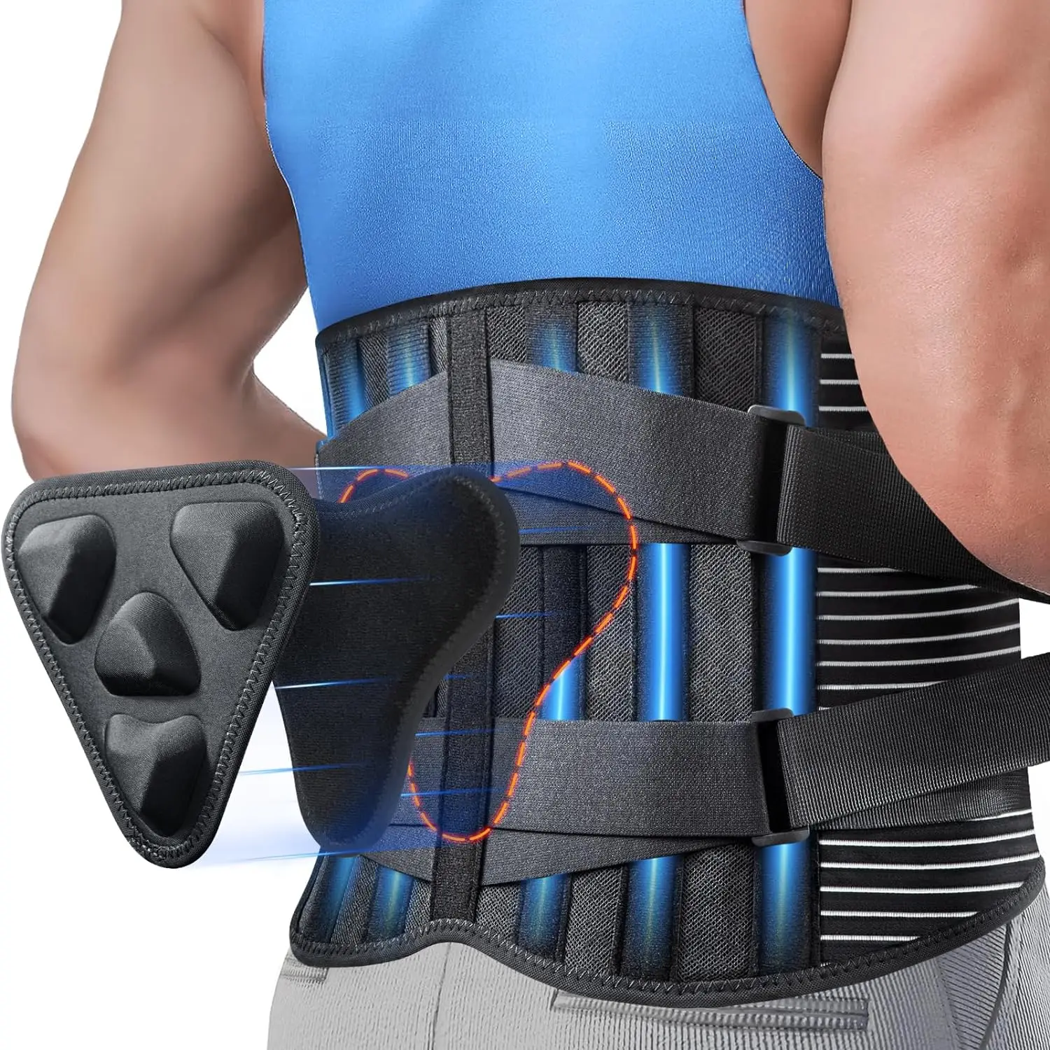 Tourmaline Elastic Self Heating Waist Support Back Brace Hot Massage Belt For Pain Relief