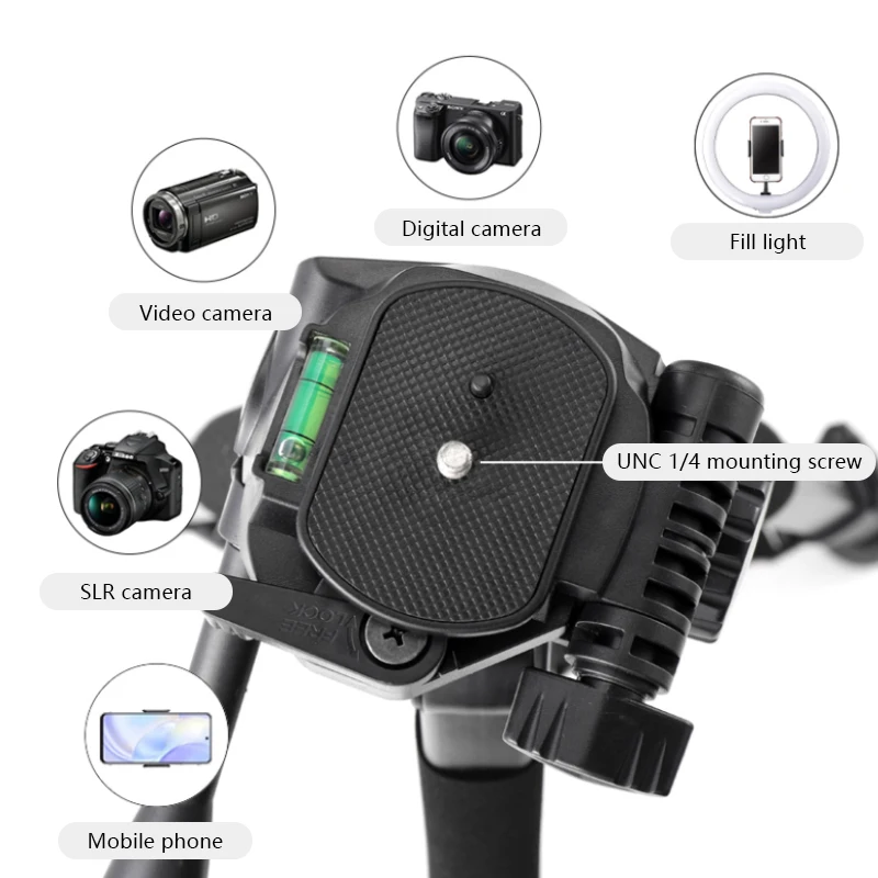 DM65 Black Lightweight Aluminum Alloy projector tripod stand travel Digital Camera Dslr Vlogging Professional Tripod Stand