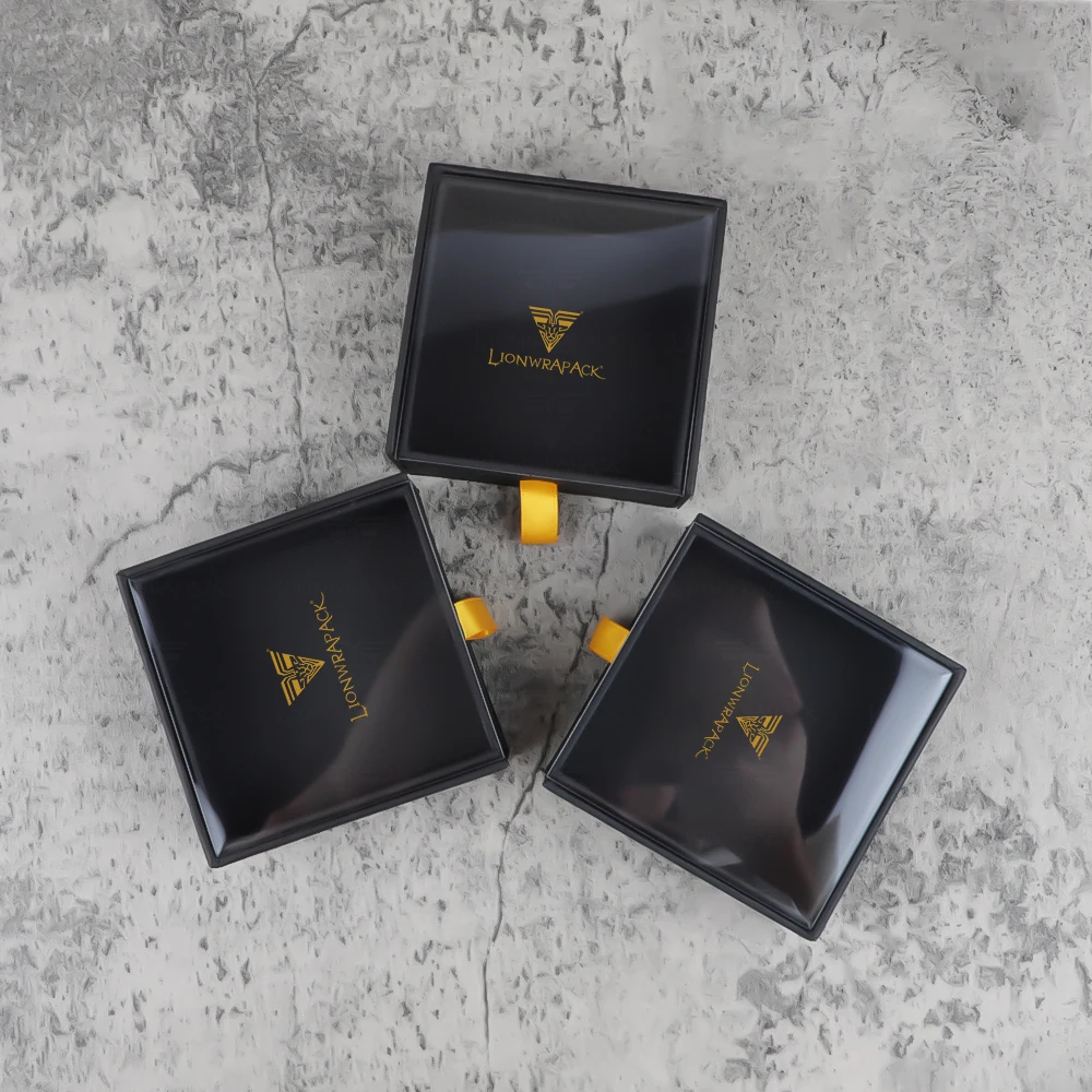 Lionwrapack Wholesale Custom Made Logo Rigid Sliding Drawer Boxes Fancy Gift Boxes Retail Boxes with Ribbon for Jewelry Storage