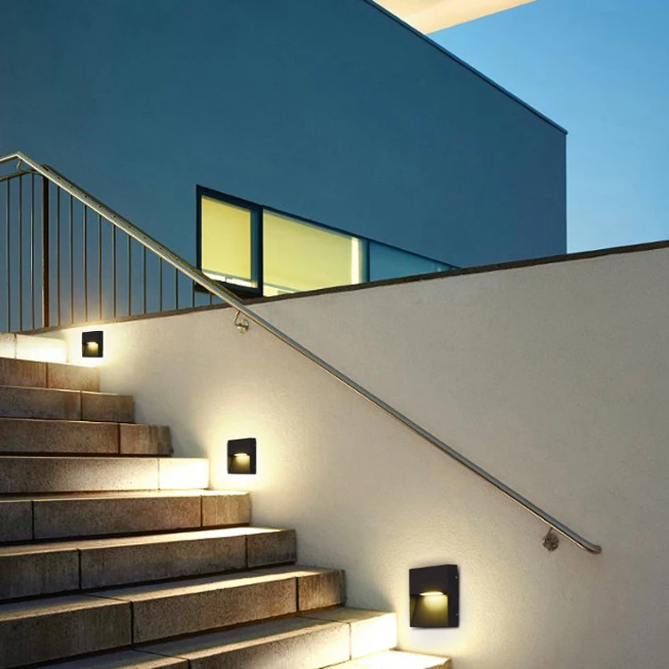 OKELI Energy Saving Outdoor Square Aluminum IP65 Waterproof Recessed Surface LED 5W Wall Lamp