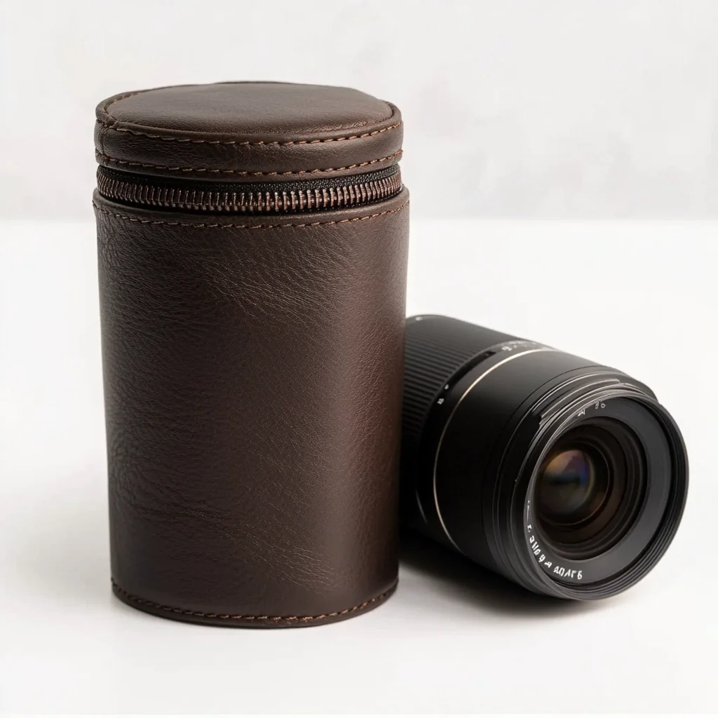 Handmade Stylish Camera Lens Case Pouch Customizable Leather Camera Lens Bag for Photographer