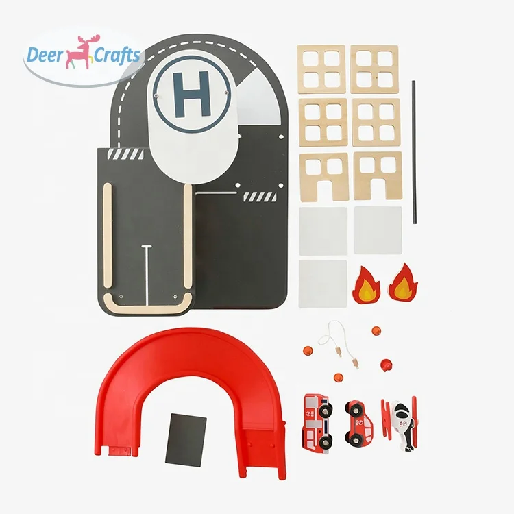 New creative design children slot toy wooden parking garage toy for sale DB04106