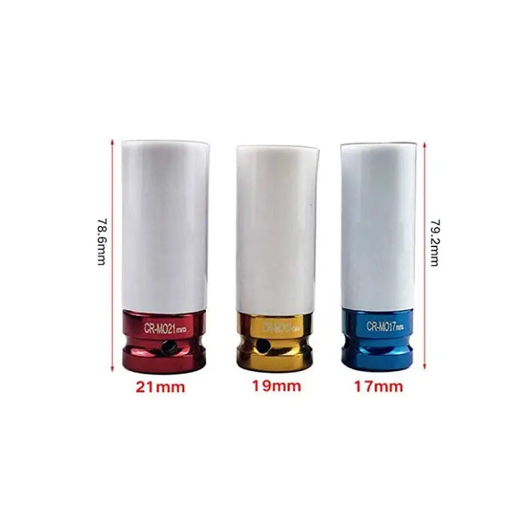 High Quality Impact Socket Set 1/2 Inch With Deep Impact CRV 3pcs Colors Socket Tools Set With Plastic Box