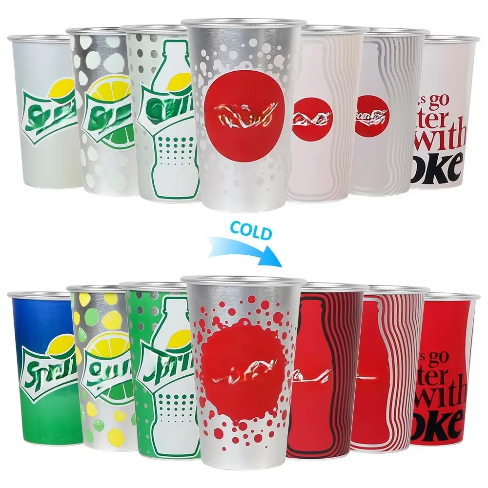 High quality aluminum mug  Custom  Color Changing Aluminum Mug Color-Changing Customized Logo Disposable aluminum mug