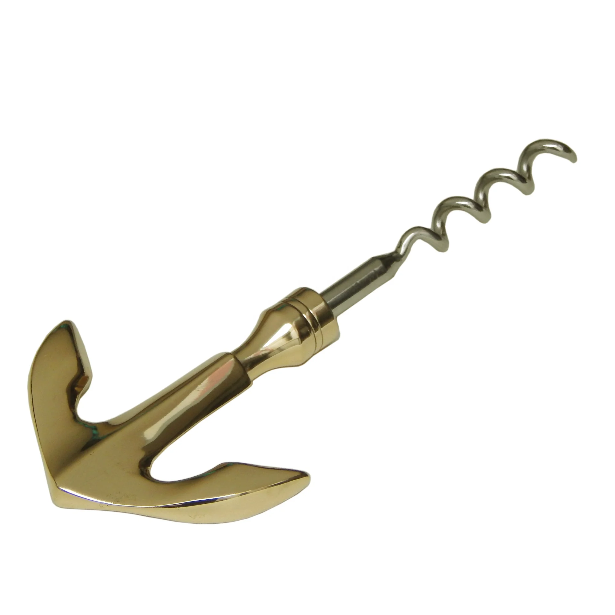 Best Quality Modern design Brass Anchor Cork Opener wholesale Brass wine bottle Opener unique bar accessories