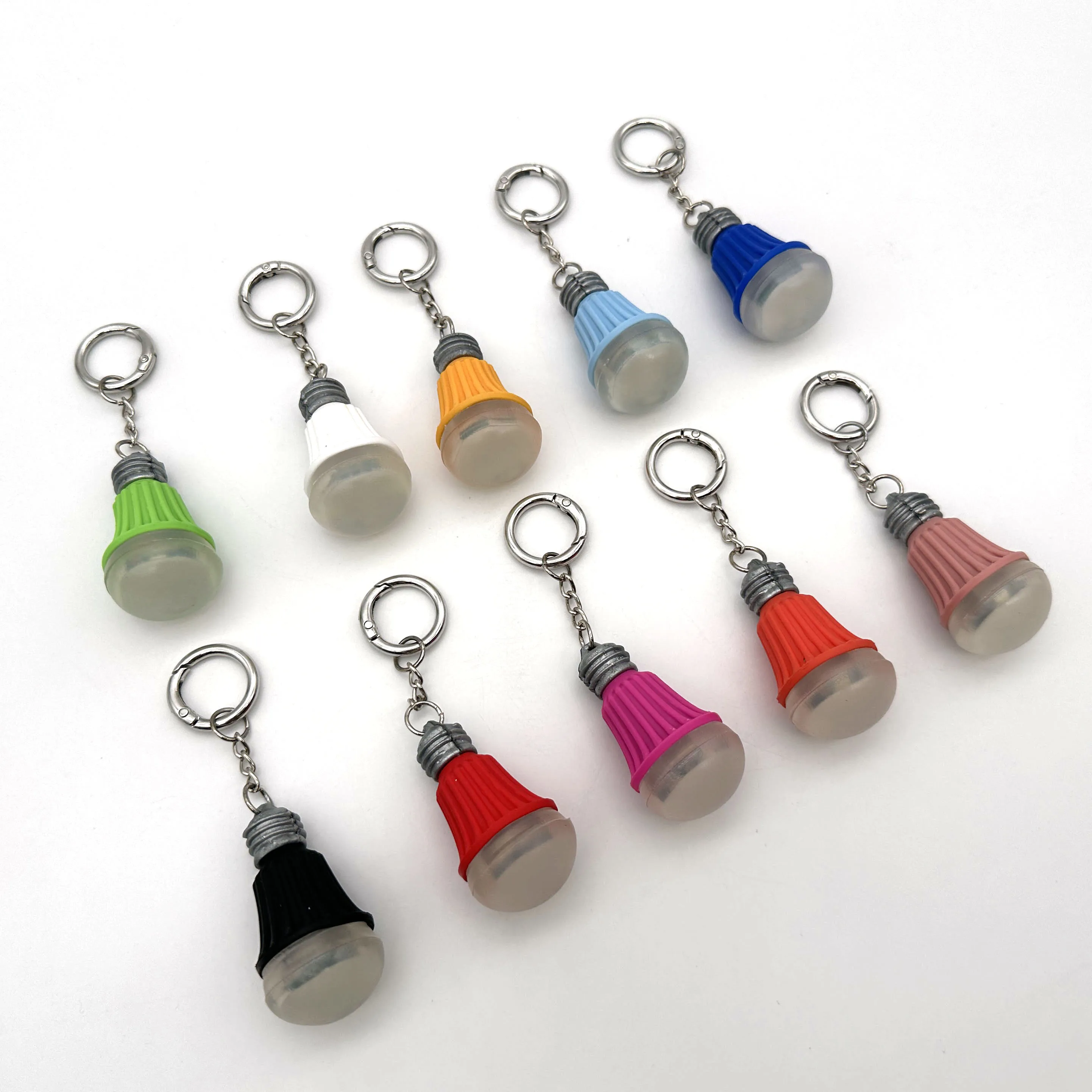 3D PVC Led Keychain Plastic Key Chains with Light Custom Rubber Key Ring with 3 different light effect