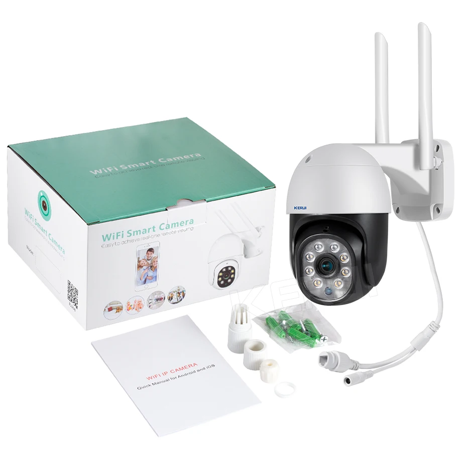 KERUI Icsee Outdoor Wireless 2MP WiFi 1080P IP Camera Home Security Waterproof PTZ Camera CCTV Video Surveillance