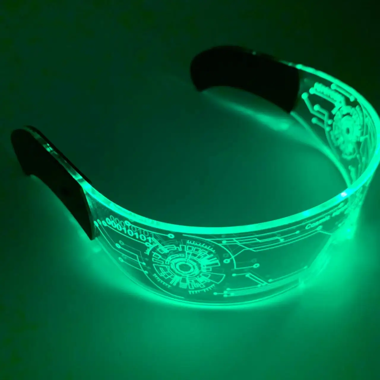 2024 Hot selling Cyberpunk LED Visor Glasses BACK TO FUTURE Future Design Sense Party Glasses with 7 Color Changes for party club