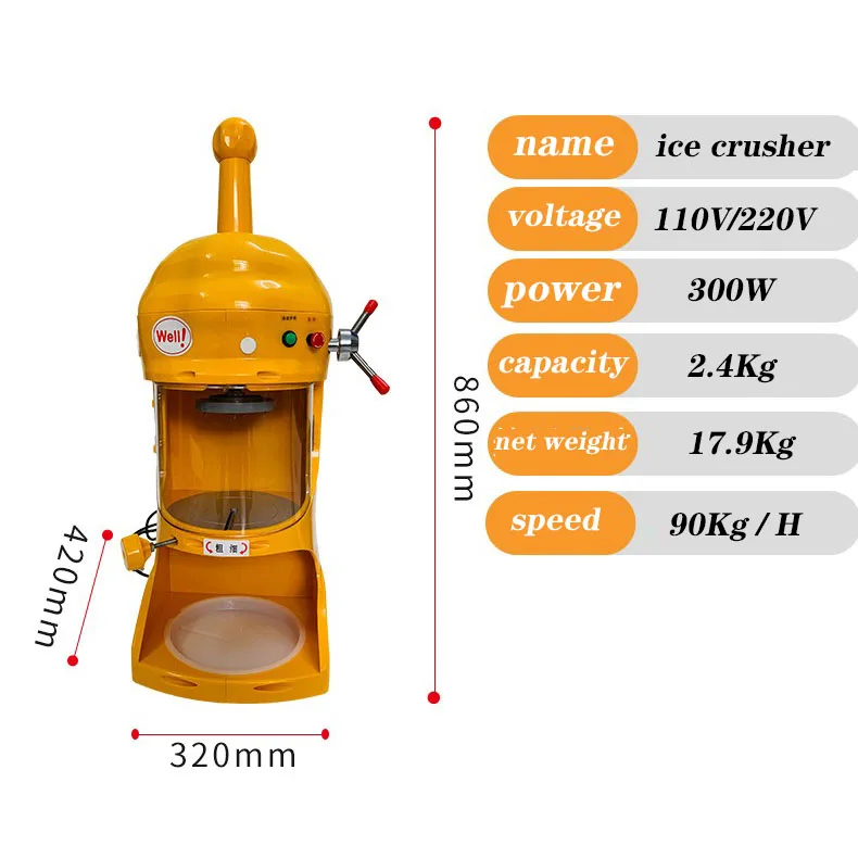commercial milk tea shop snow ice breaker Electric Japanese shaved machine ice brick  Mian Mian ice machine