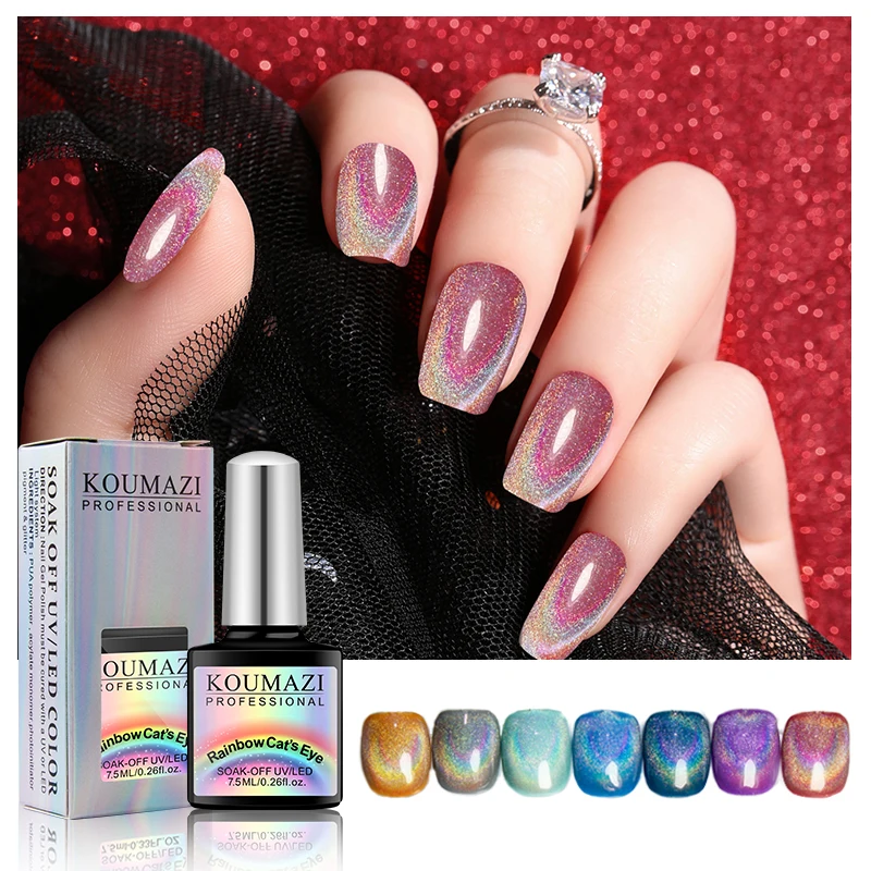 Hot Sale 7.5ML 9D Magnetic Uv Gel Polish Cat Eye Gel Nail Polish Esmalte De Uas Semi Permanente Gel Private Label Free Sample