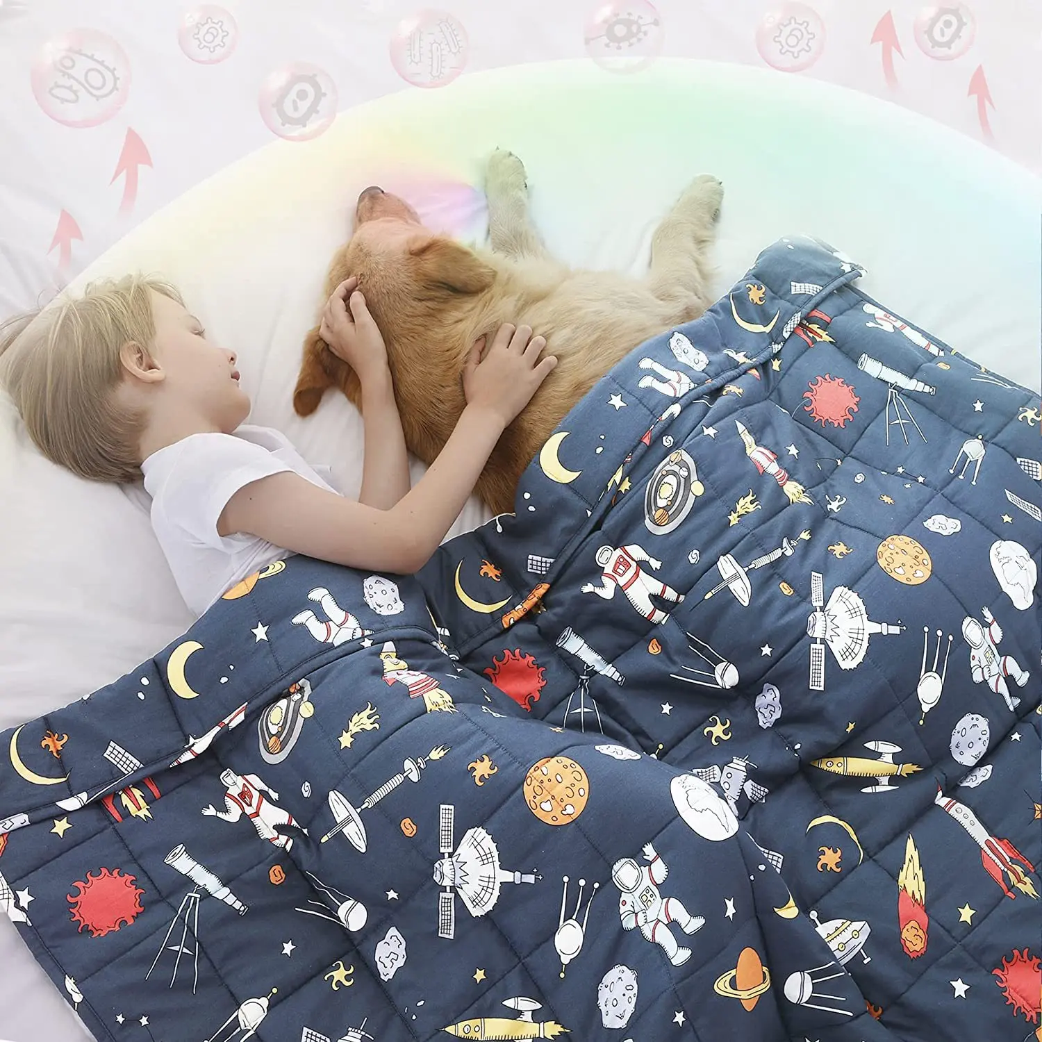 Custom Autism Anxiety printed glass beads Weighted Blanket For Adults and Kids Children