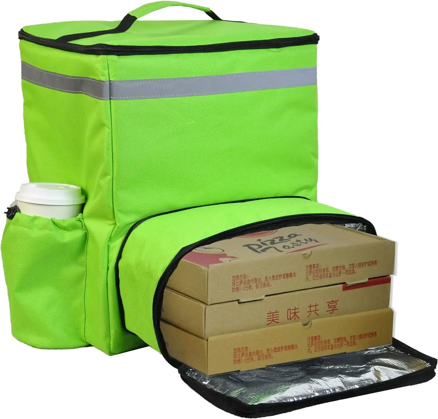 Waterproof Recycle Expandable Catering Cooler Insulated food delivery backpack bag With Cupholder for Doordash