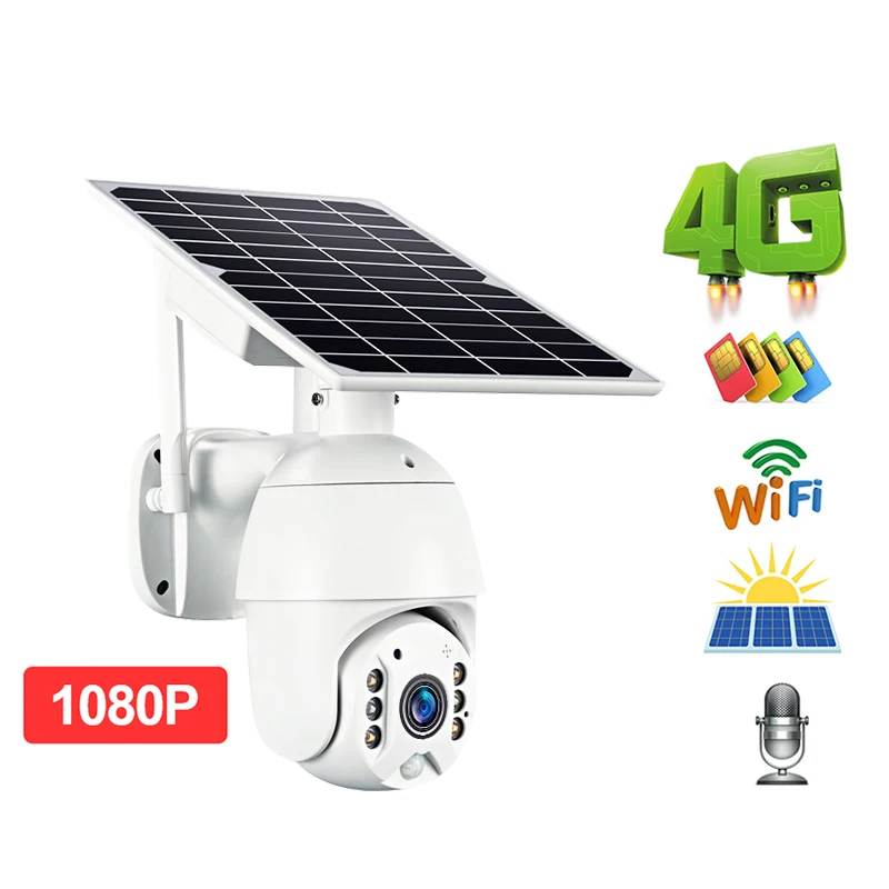  ALLTOP 4G купольная беспроводная наружная Wi-Fi IP 1080P PTZ Водонепроницаемая Солнечная камера с 5-кратным