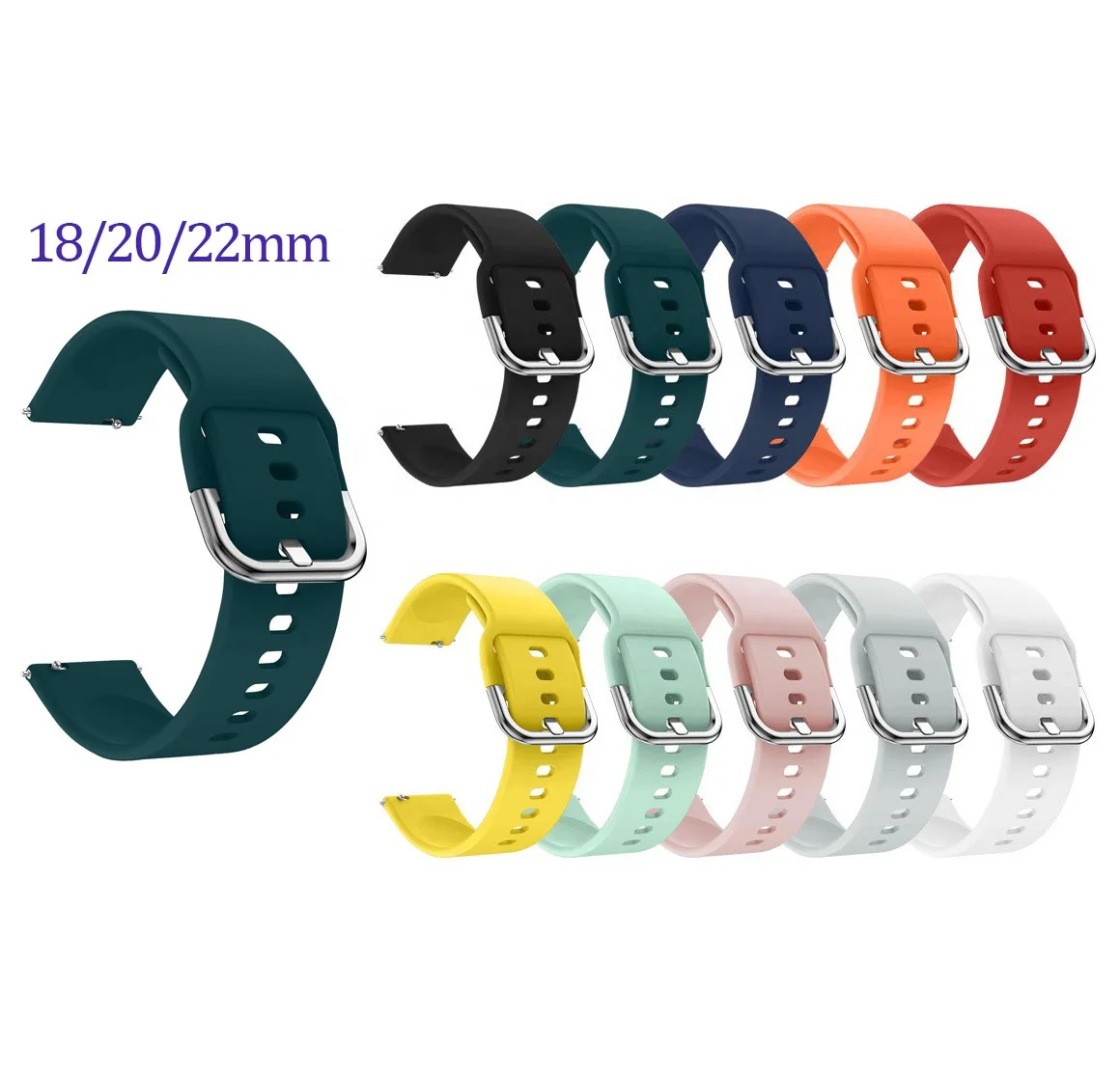 Various Color Sport Silicone 20mm 22mm Band For Samsung Galaxy Watch, Watch Strap for Samsung S2 S3