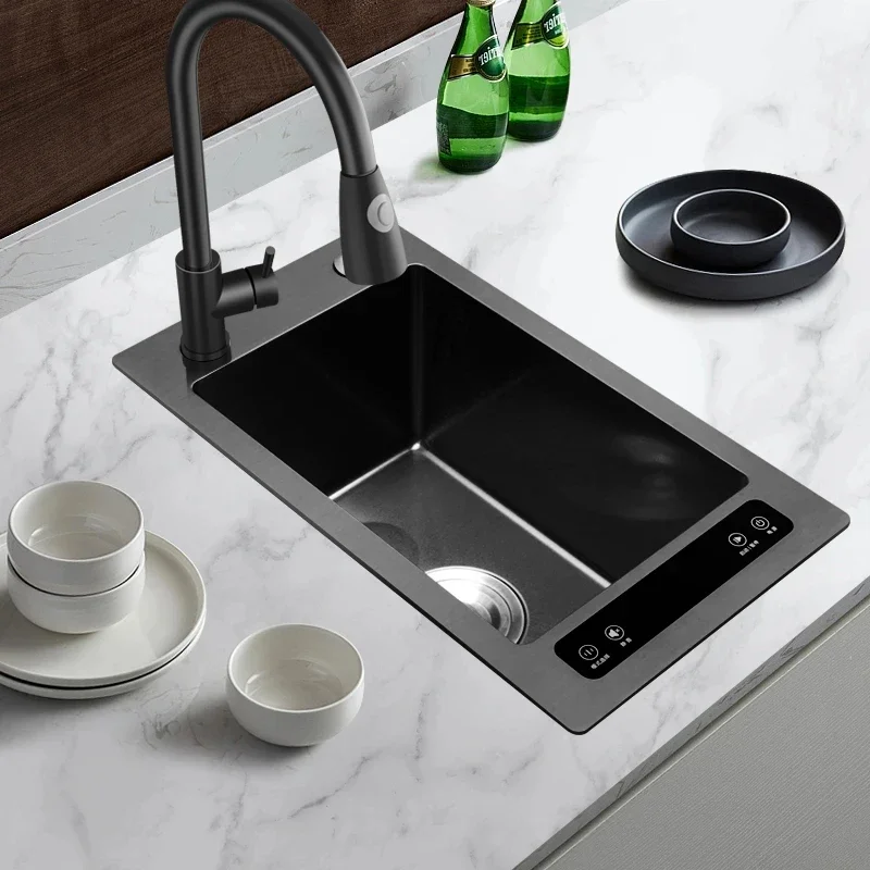 Ultrasonic Large Sink Multifunctional Table Board Kitchen Sink Stainless Steel Wash Basin Sink Smart Fruit and Vegetable Washer