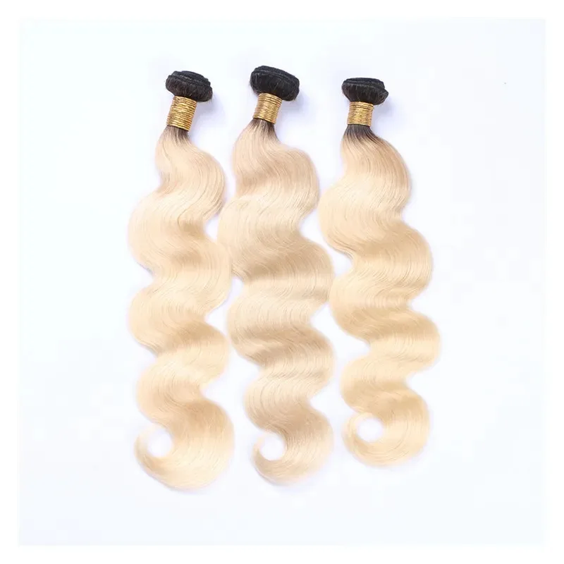 Высококачественные пряди волос Remy Ombre T1b 613 светлый цвет прямые вьющиеся пучки 100% Вьетнама человеческих