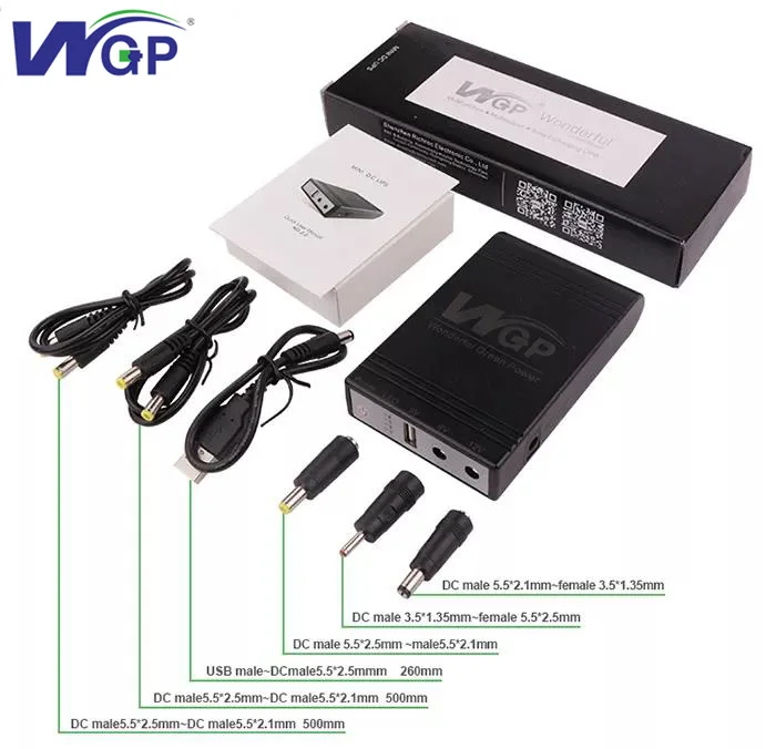 WGP UPS 5V 9V 12V USB DC Backup Battery Supply Power Bank mini UPS for Wifi Router Modem Camera with 1 2 3 4 5 6 10 Hours