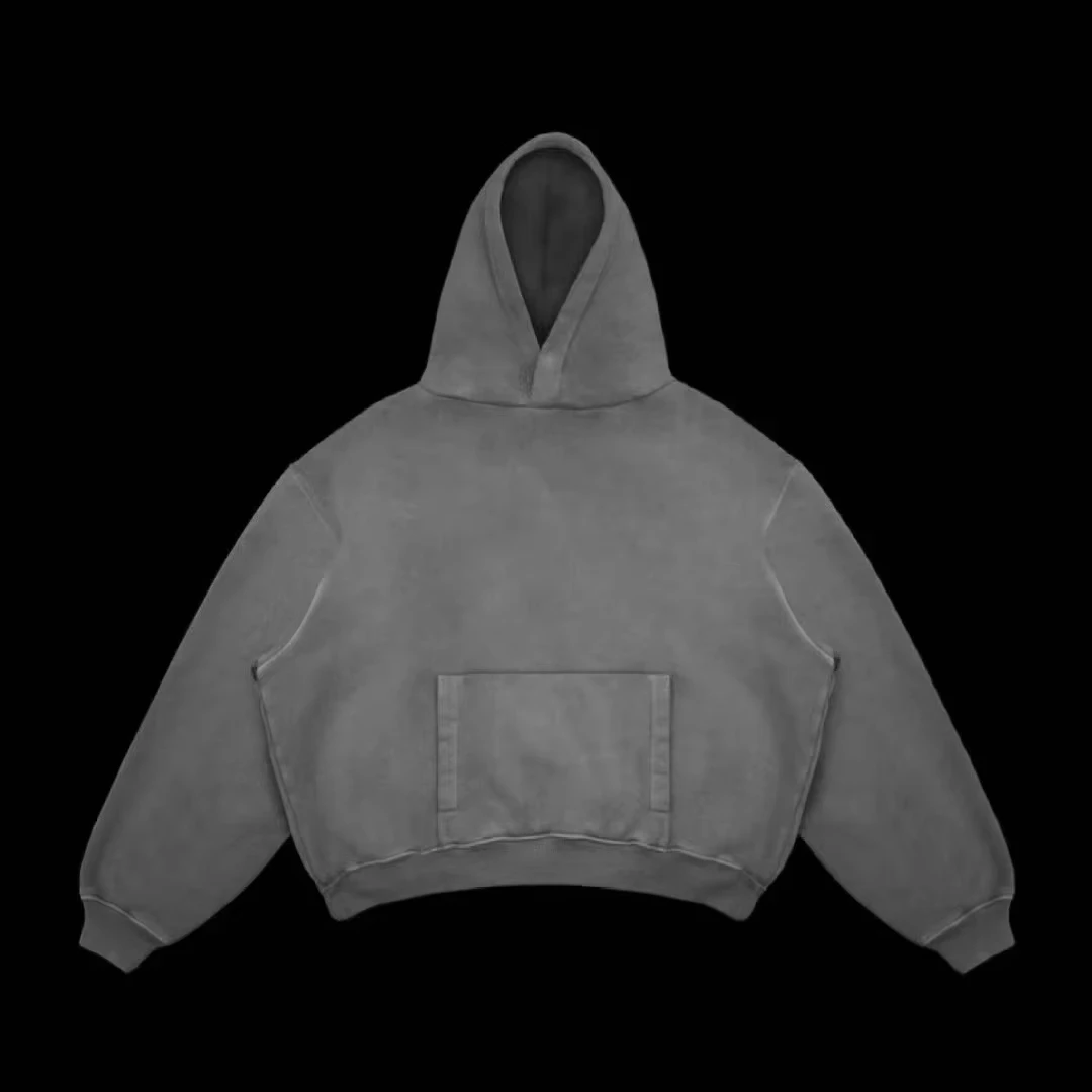 Custom Streetwear Pullover Hoody Jacket Blank Oversized French Terry Heavyweight Vintage Acid Wash Sun Faded Hoodie