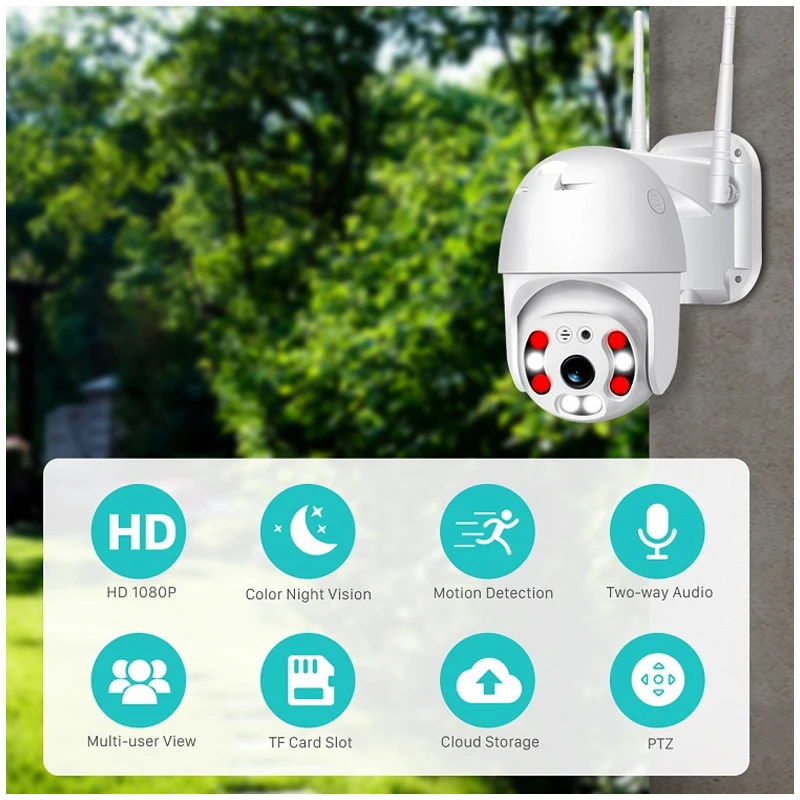 HD Security IP Camera Wireless Outdoor Auto Tracking PTZ Camera IP Survalience 1080P Smart Outdoor Wifi Camera De Vigilancia