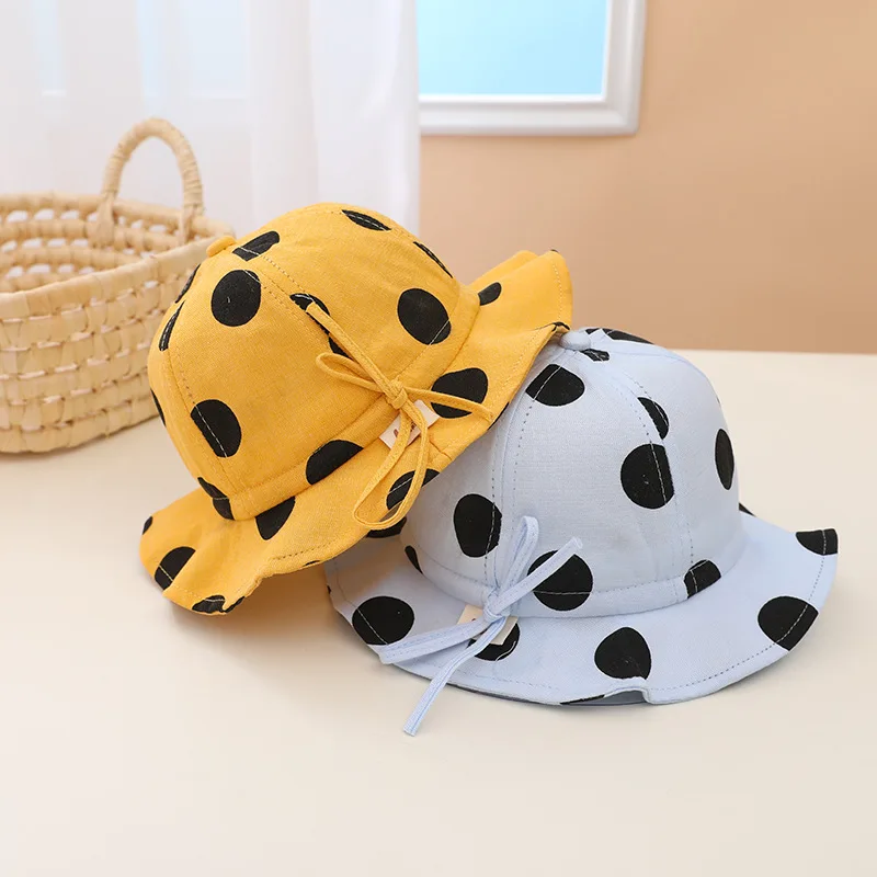 Dots Design Baby Children Summer Bucket Hat Kid Girl Sun Hats 1-3 years
