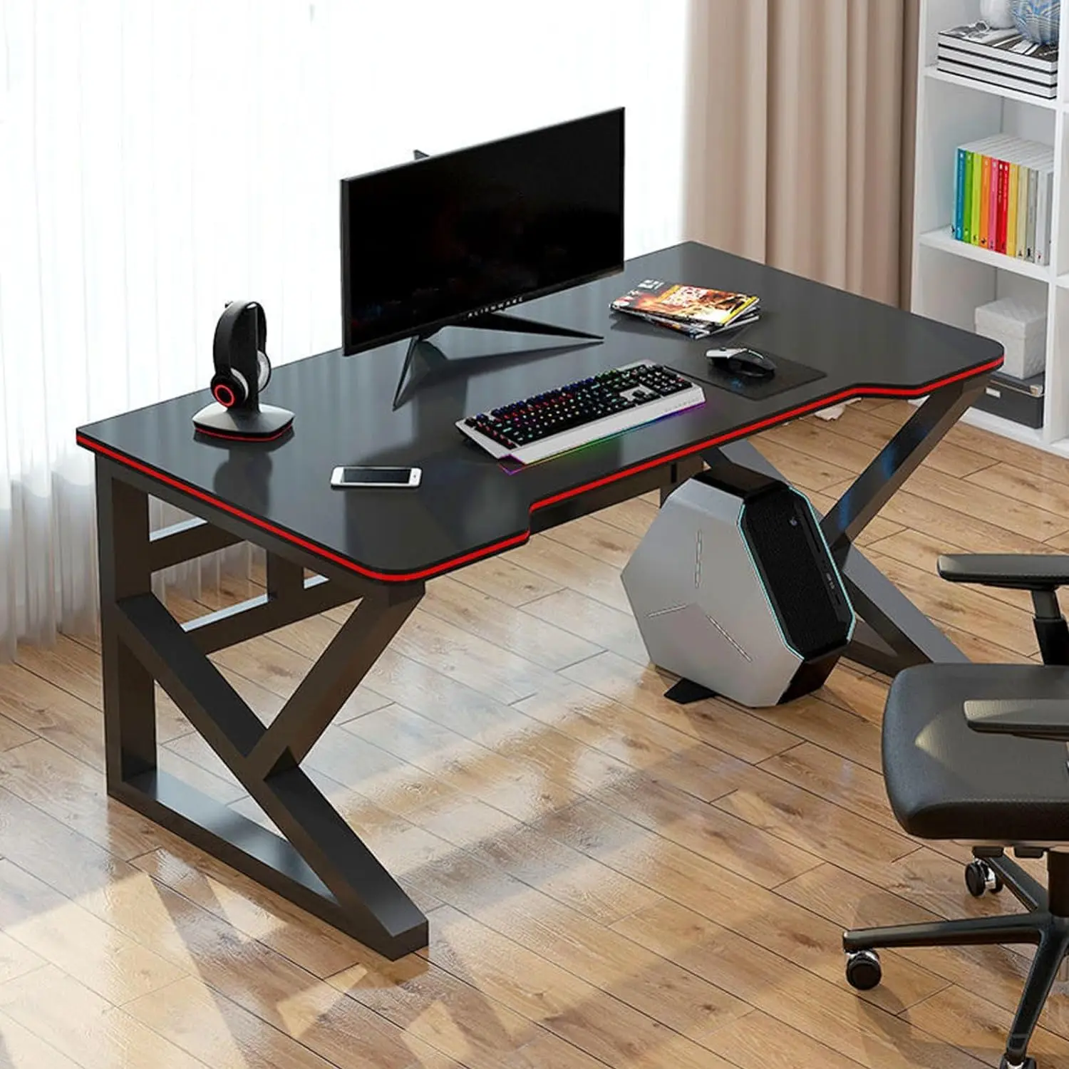 Factory custom high quality K shape home office computer table study gaming tables stable multipurpose writing desk pc table