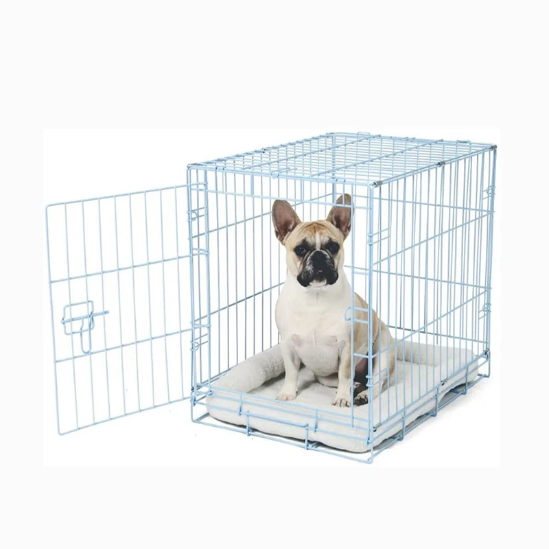 Wholesale Safety Stackable Collapsible Walls Metal Cage Shiba Inu Maltese Pet Kennel Dog Crate For Small Dogs