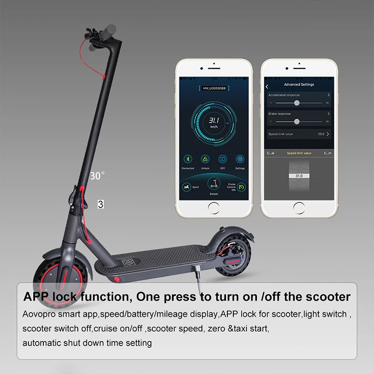 
Aovopro Poland Warehouse Drop Shipping China Electric Scooter 10.5ah Battery 2 Wheel Folding Electric Scooters for Sale 