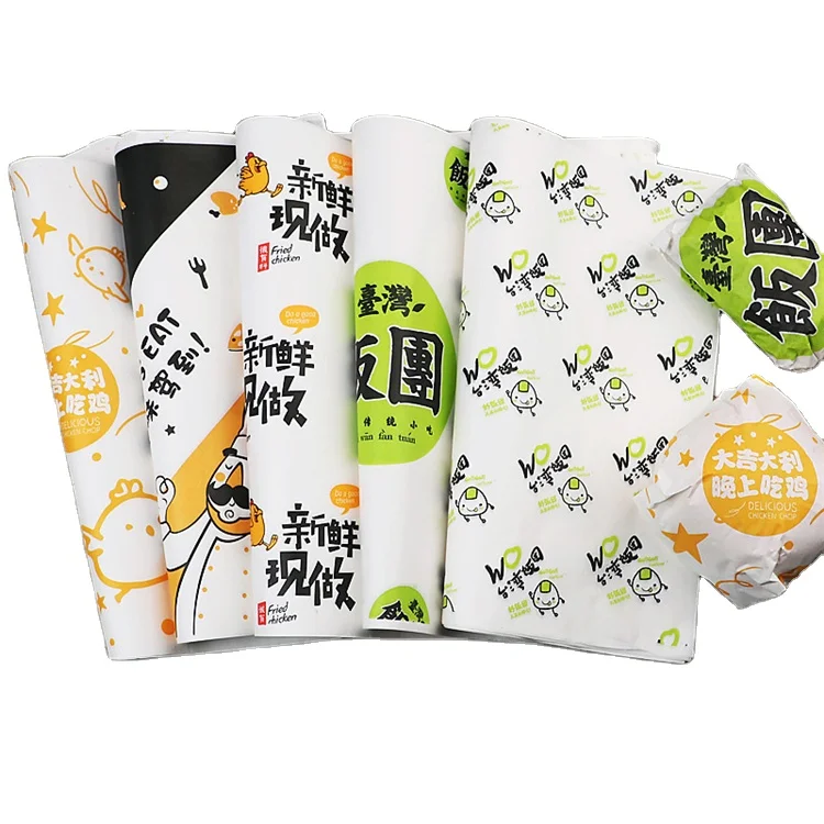 
Factory direct supply Custom Wholesale hamburger Bread Fast Food Greaseproof wax paper 