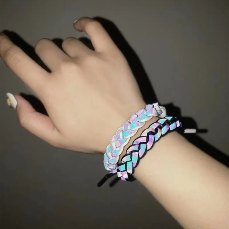 
Trendy Men Charm Wristband Braided Shoelace Rope Bracelet couple fashion jewelry Adjustable 