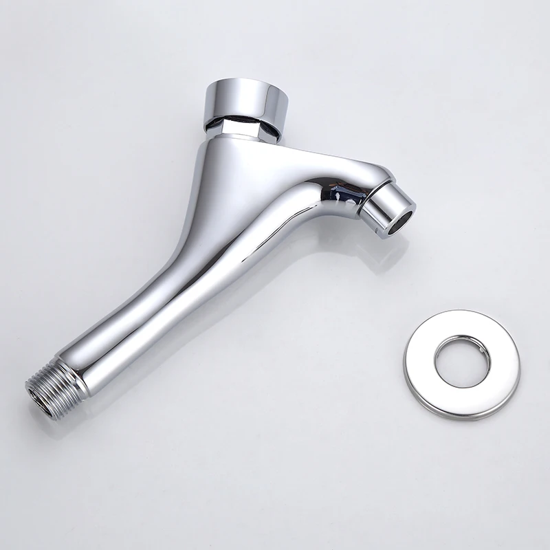 Wall-Mounted Time delay bathroom accessories brass time delay tap basin faucet