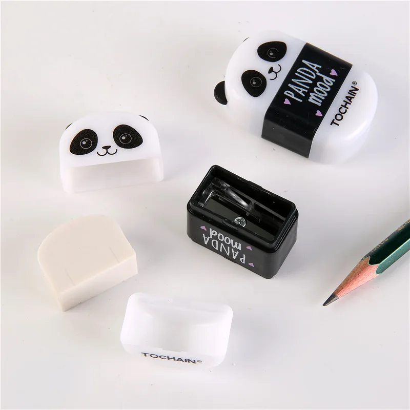 Творческая Милая точилка ручная мини-мультяшная Подарочная школьная портативная для карандашей и ластик два в одном