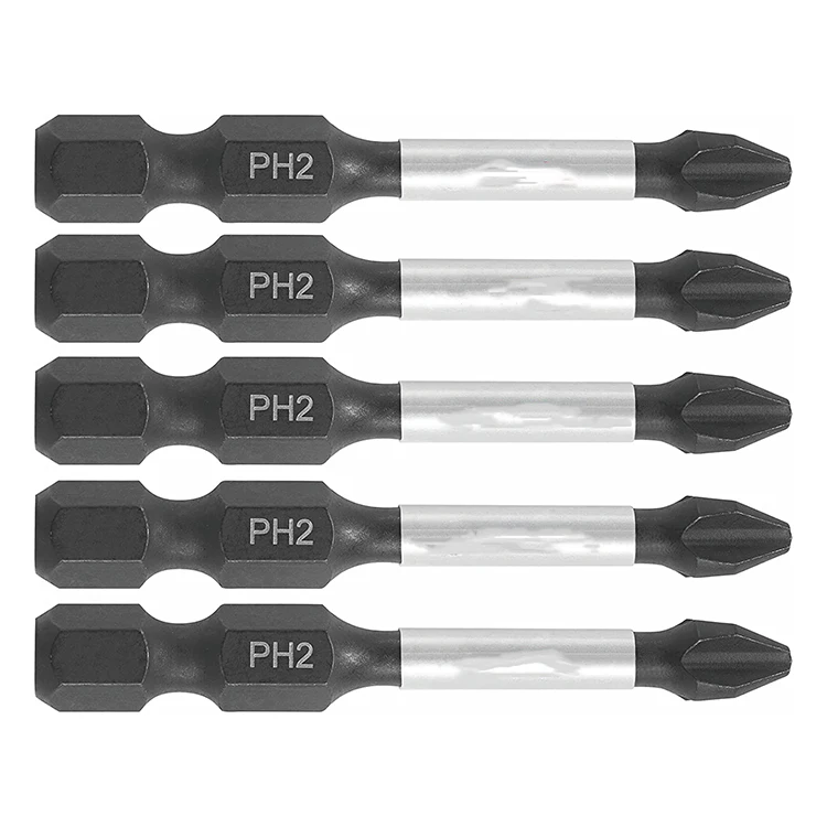 5Pcs 50mm Long Phillips Impact Screwdriver Power Bit Set For Power Drilling