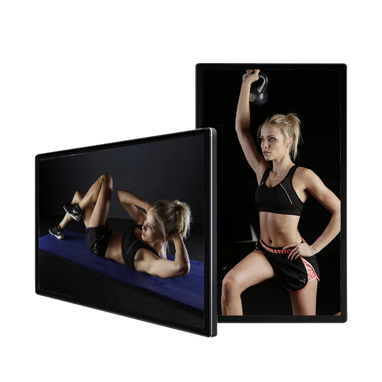 
32 inch wooden frame shell lcd advertising screen wall mount video broadcaster 