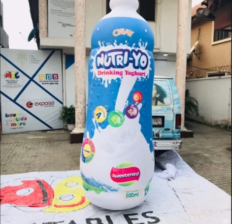 Transparent Inflatable Water Bottle Advertising Inflatable Drink Bottle Balloon for Outdoor