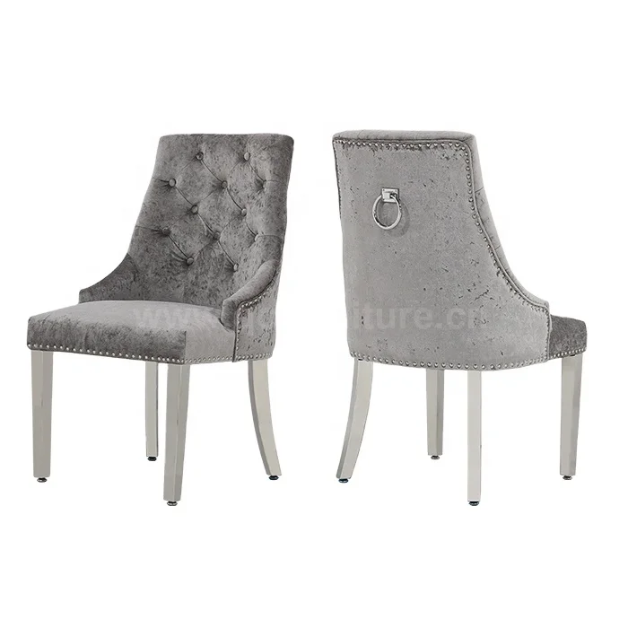dining room furniture stainless steel designs European dining chairs set modern velvet dining room chair