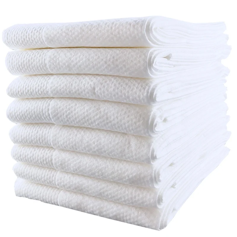 Wholesale Embossed Extra Thick Hotel Travel Guest Paper Washcloth Non-woven Bath Wrap Towel Disposable Bath Towel
