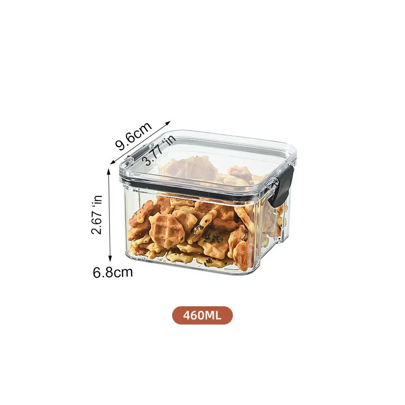 Kitchen Household Multifunctional Transparent Plastic Storage Box Sealed Snack Food Storage Jars