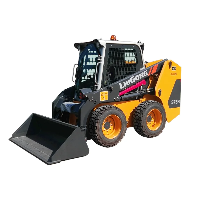 LiuGong Reliable Multiple Attachments Oversized Cab Mini Skid Steer Loader 375B for snow removal and tight spaces work