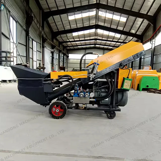Diesel 8m3h Mini Hydraulic Secondary Structure Engine Machine Electric Small Inclined Concrete  Mortar Conveying Pump Plant