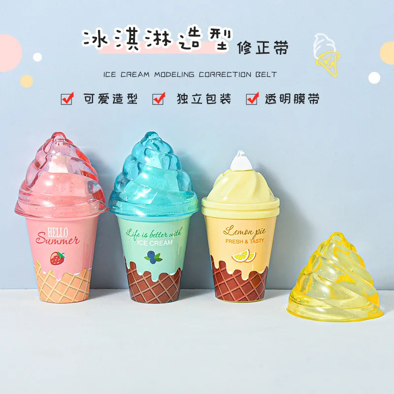 Kawaii Korean Student Correction Tape Ice Cream Cute Stationary Accessories Cartoon Stationary Set Gifts