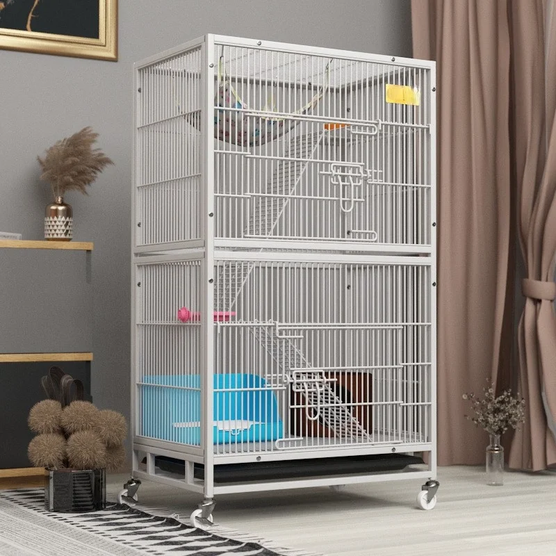 Pet Products Encrypted golden squirrel cage demon king three-story villa chinchilla flower branch mouse honey bag glider