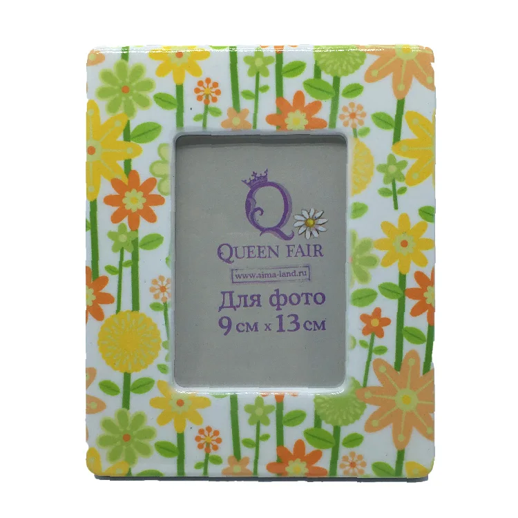 
Hot tourist souvenir ceramic picture frame family double photos frame 