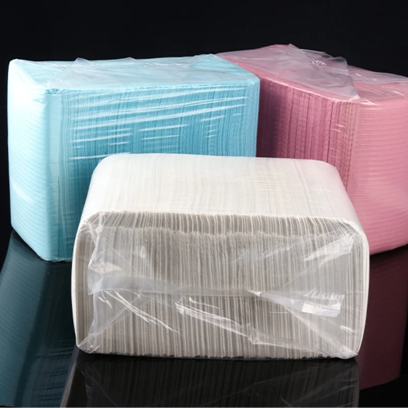 125 sheets/pack Disposable Foldable Nail Beauty Cleaning Pad  Waterproof Table Cloth Lint Paper Practice Nail Art Table Mats