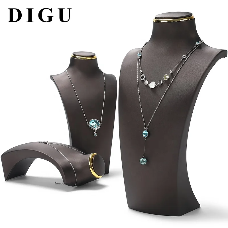 DIGU 2023 New arrivals metal luxury custom earrings necklace pendant watch bracelet bangle jewelry stand display set