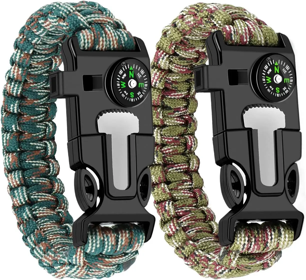 Браслет для выживания Anthrive Paracord, громкий свисток, аварийный компас, скребок для выживания, аксессуары для пешего туризма, кемпинга